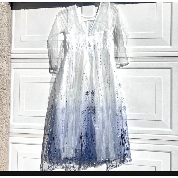 Frozen Elsa Snow Queen Costume Set Halloween Elsa Costume Size 140 (8-10 yrs) - Picture 5 of 8